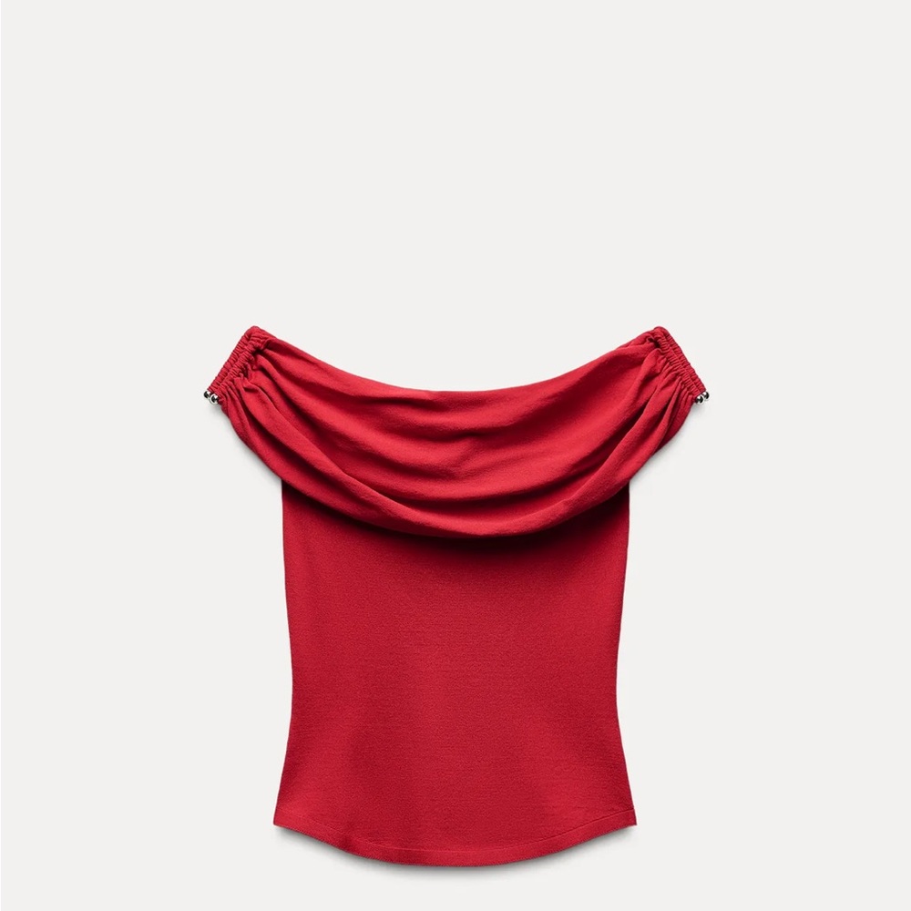 Zara Red Off-Shoulder top